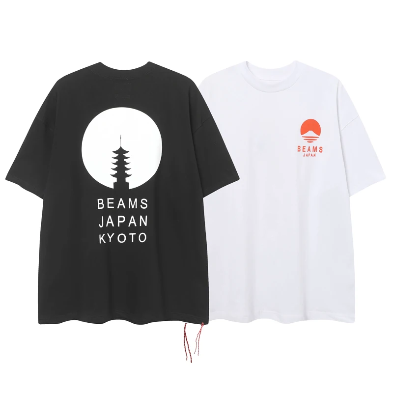 High Quality Cotton Black White Beams Short Sleeve Tee Classic Print Tops Men's Loose BEAMS JAPAN T-shirt
High Quality Cotton Black White Beams Short Sleeve Tee Classic Print Tops Men's Loose BEAMS JAPAN T-shirt