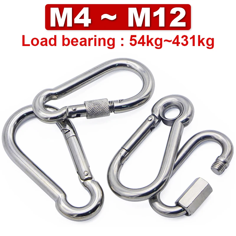 304 Stainless Steel Outdoor Carabiner Rope Chain Connection Safety Buckle Chain Gourd Buckle Spring Belt Ring Dog Chain Buckle
304 Stainless Steel Outdoor Carabiner Rope Chain Connection Safety Buckle Chain Gourd Buckle Spring Belt Ring Dog Chain Buckle