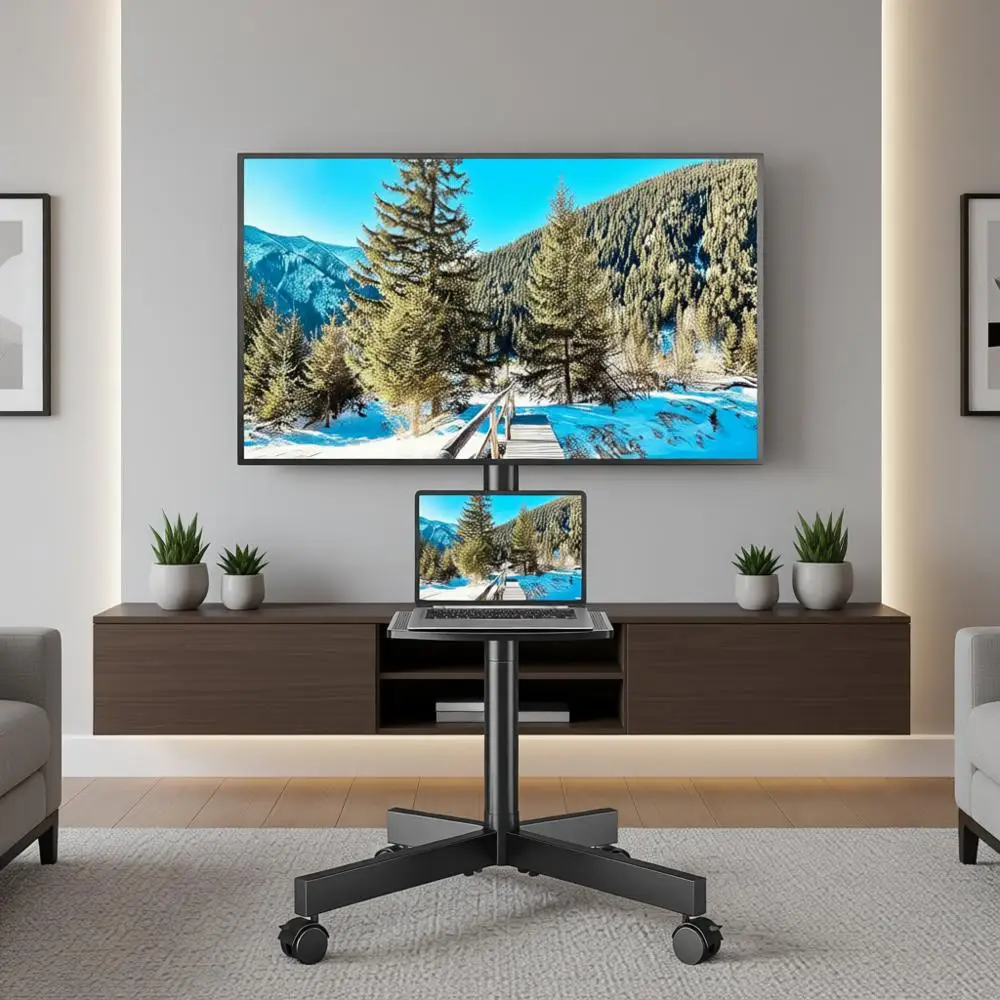 Rolling TV Stand for 23-65 inch TVs up to 88lbs, Portable Mobile Cart with Silent Wheels & Height Adjustable for Bedroom, Living
Rolling TV Stand for 23-65 inch TVs up to 88lbs, Portable Mobile Cart with Silent Wheels & Height Adjustable for Bedroom, Living