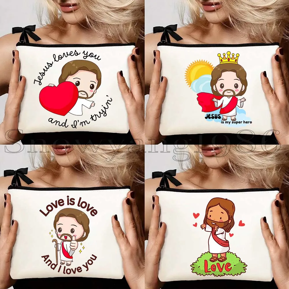 4pcs Cartoon Jesus Loves You with Christian Quotes Lipstick Travel Makeup Bag Men Women Teacher 4pcss Cosmetic Bag Pouch Wallet
4pcs Cartoon Jesus Loves You with Christian Quotes Lipstick Travel Makeup Bag Men Women Teacher 4pcss Cosmetic Bag Pouch Wallet