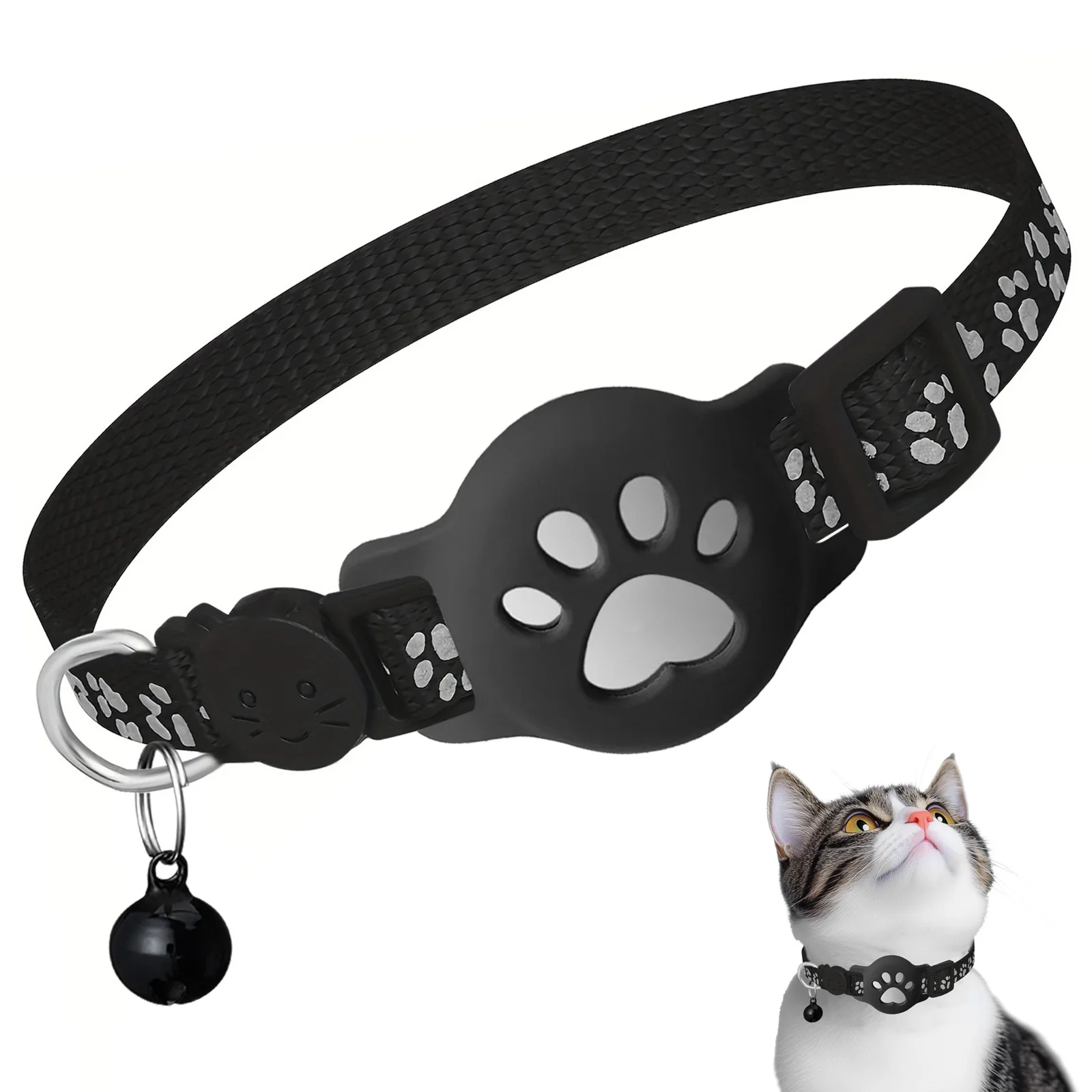 Suitable for Apple Airtag tracker protective case, paw-style reflective collar with bell, cat collar, in stock
Suitable for Apple Airtag tracker protective case, paw-style reflective collar with bell, cat collar, in stock