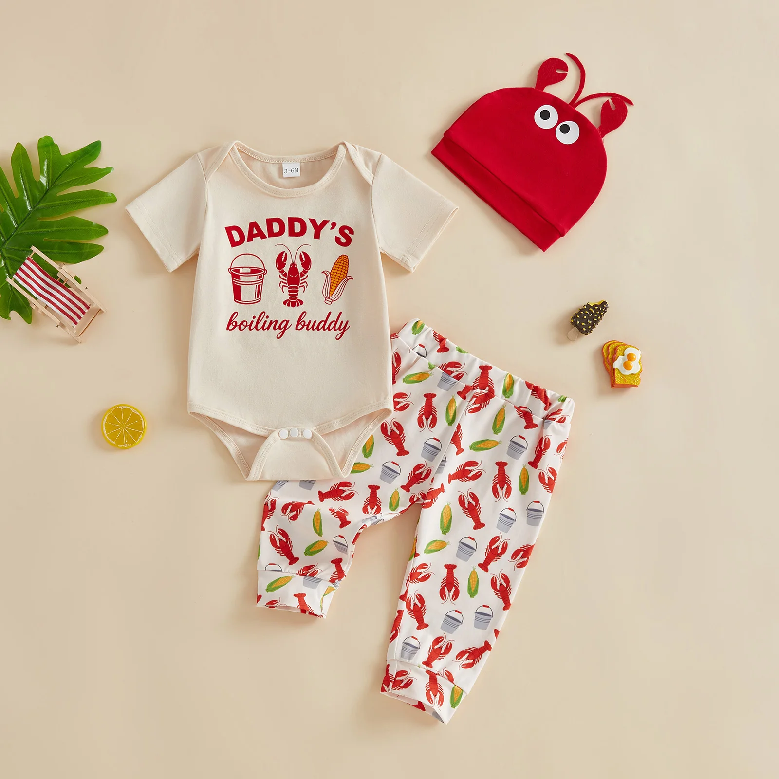 Летняя одежда для маленьких мальчиков, комбинезоны с круглым вырезом и короткими рукавами с принтом лобстера, длинные штаны, шляпа, комплект одежды из 3 предметов
Летняя одежда для маленьких мальчиков, комбинезоны с круглым вырезом и короткими рукавами с принтом лобстера, длинные штаны, шляпа, комплект одежды из 3 предметов