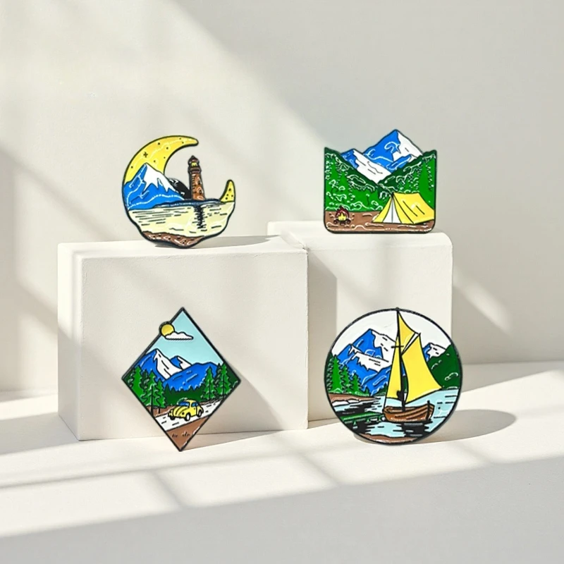 New Hot Sale Outdoor Camping Travel Metal Pin Badge Tent Sailboat Lighthouse Brooch DIY for Clothes Bags Hat Scarf T-shirt Jeans
New Hot Sale Outdoor Camping Travel Metal Pin Badge Tent Sailboat Lighthouse Brooch DIY for Clothes Bags Hat Scarf T-shirt Jeans