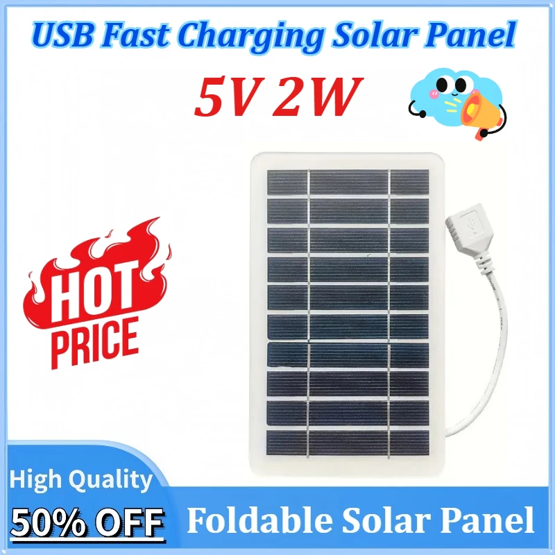 5V 2W USB Fast Charging Solar Panel Waterproof Outdoor Hiking Camping Portable Battery Mobile Phone Power Bank Charging Board
5V 2W USB Fast Charging Solar Panel Waterproof Outdoor Hiking Camping Portable Battery Mobile Phone Power Bank Charging Board