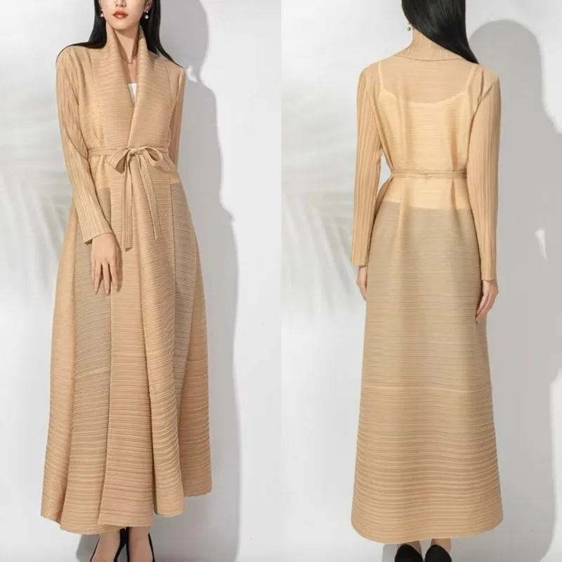 Плиссированный плащ Abaya Miyake для женщин, осень-зима 2022, верхний халат Senior Sense, длинный кардиган, внешний плащ
Плиссированный плащ Abaya Miyake для женщин, осень-зима 2022, верхний халат Senior Sense, длинный кардиган, внешний плащ