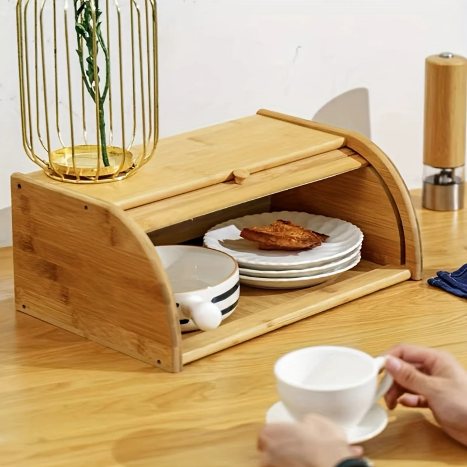 Eco-Friendly Bamboo Bread Box - Flip Lid for Freshness - Sustainable Rectangular Container - 1pc
Eco-Friendly Bamboo Bread Box - Flip Lid for Freshness - Sustainable Rectangular Container - 1pc