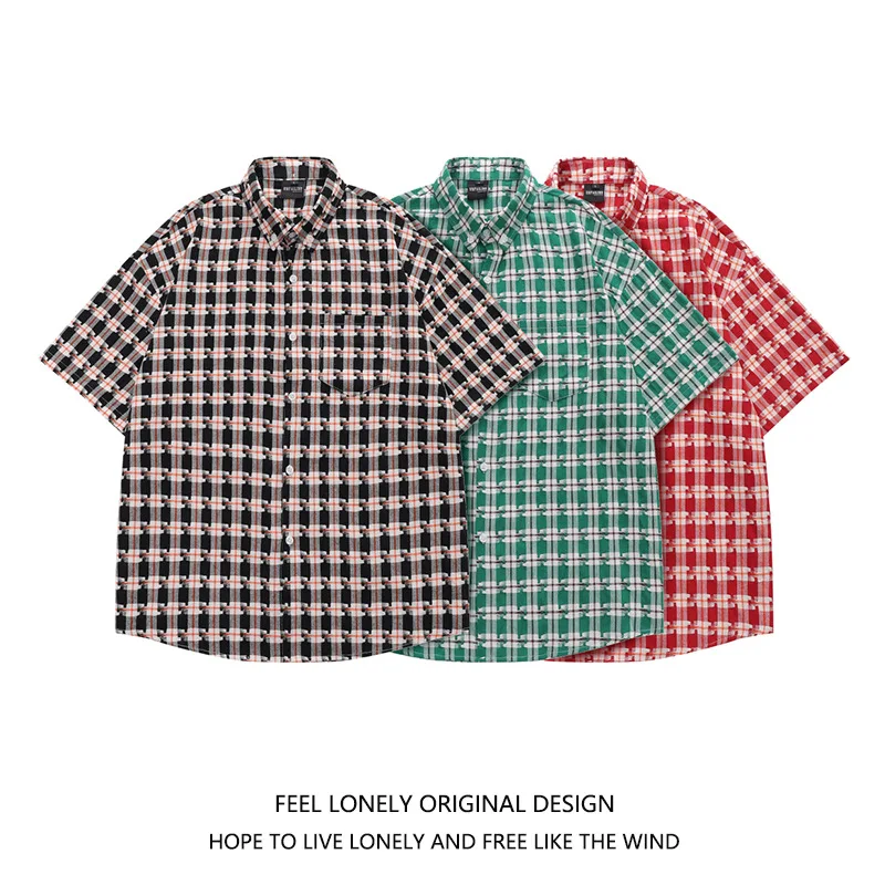 Viya Vintage plaid short-sleeved shirts for men and women loose shirts oversize tops for men and women
Viya Vintage plaid short-sleeved shirts for men and women loose shirts oversize tops for men and women