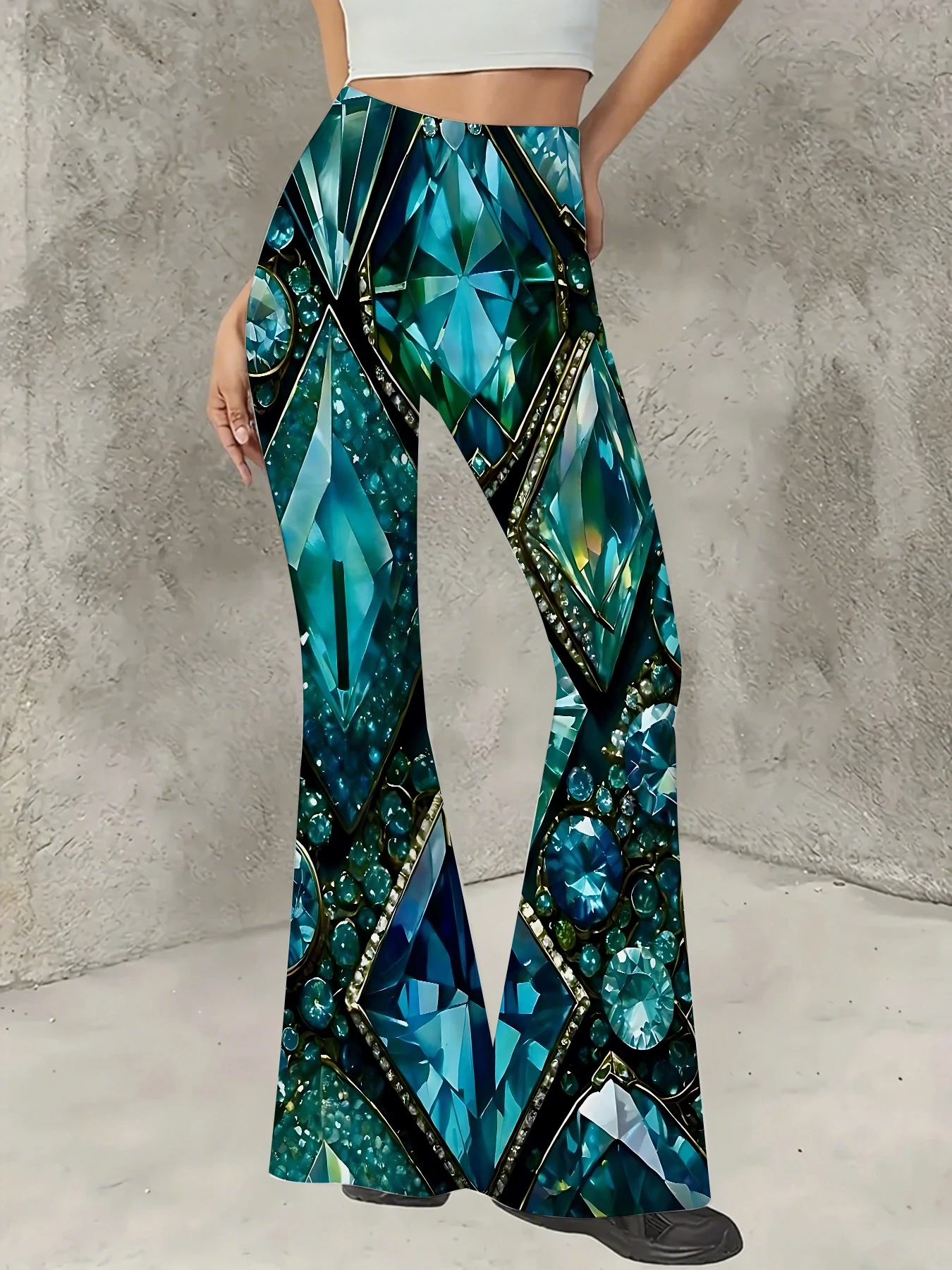 Women's Striped Print Flare Pants Loose Fit Knit Wide Leg Bell Bottom Trousers
Women's Striped Print Flare Pants Loose Fit Knit Wide Leg Bell Bottom Trousers