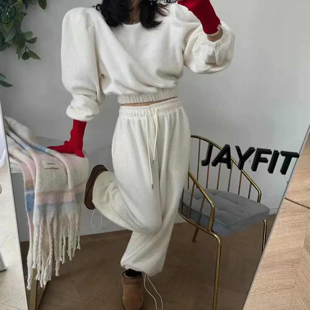 Winter 2025 Women's Faion Loose ort Sweatirt Top And Wide Leg Pants Two Piece Set Versatile Casual Sle Korean Trend
Winter 2025 Women's Faion Loose ort Sweatirt Top And Wide Leg Pants Two Piece Set Versatile Casual Sle Korean Trend