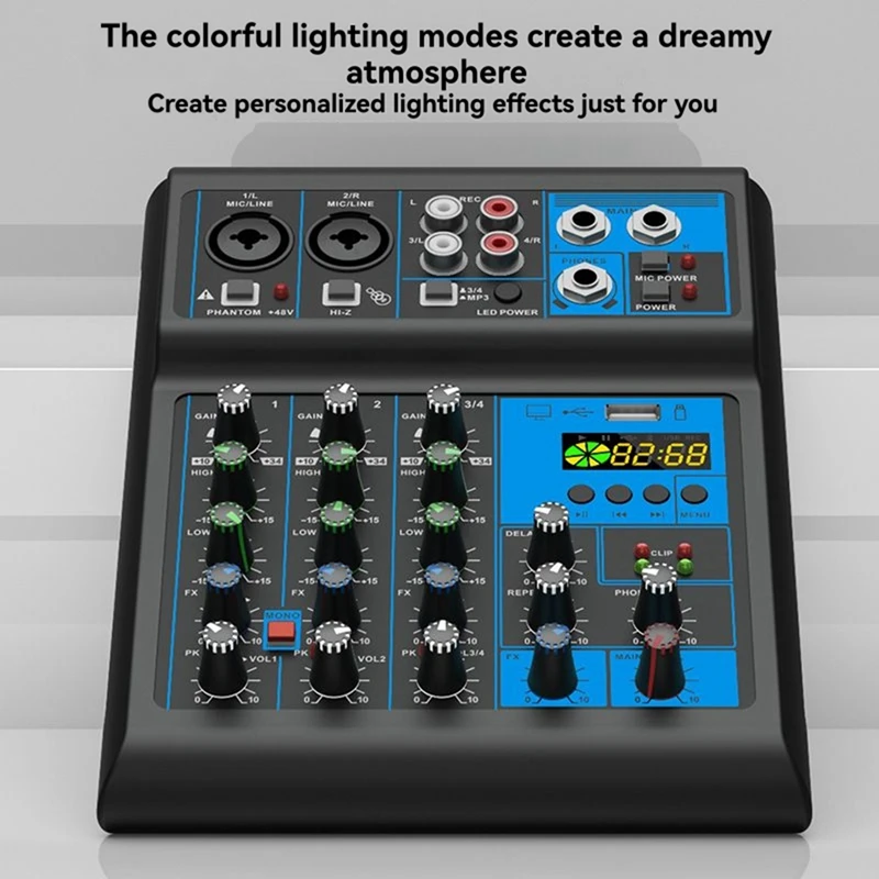 Микшер-консоль Soundcard Профессиональный аудио 4-канальный звуковой микшер для прямой трансляции DJ Аудиооборудование-A86Z
Микшер-консоль Soundcard Профессиональный аудио 4-канальный звуковой микшер для прямой трансляции DJ Аудиооборудование-A86Z