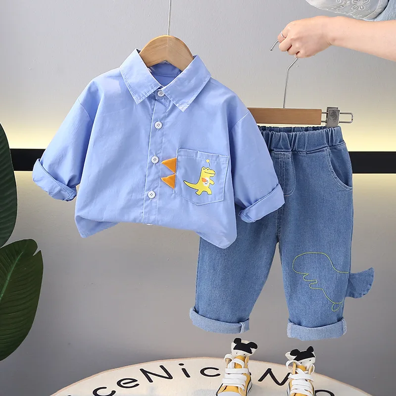 Kids 12 To18 Months Clothing for Boys Spring Fashion Cartoon Dinosaur Turn-down Collar Long Sleeve Shirts and Pants Outfits Set
Kids 12 To18 Months Clothing for Boys Spring Fashion Cartoon Dinosaur Turn-down Collar Long Sleeve Shirts and Pants Outfits Set