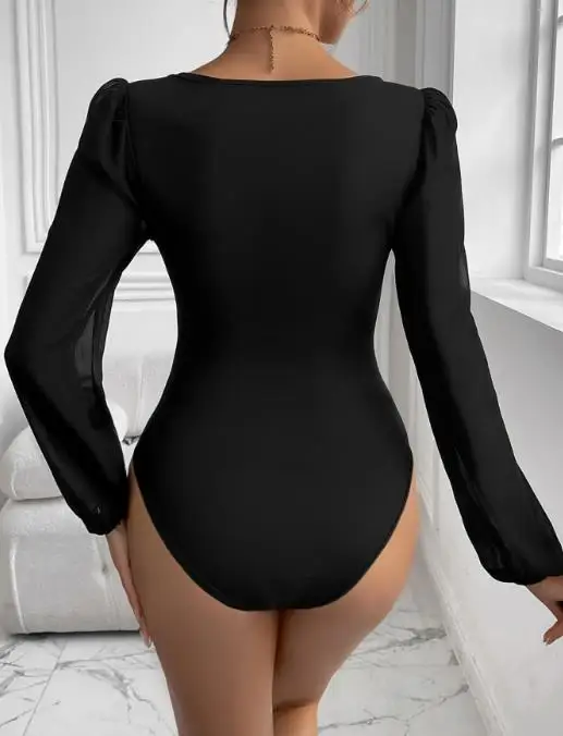 Сплошной цвет, облегающий прозрачный комбинезон с v-образным вырезом на талии, новый женский сексуальный облегающий комбинезон с длинными рукавами 
Сплошной цвет, облегающий прозрачный комбинезон с v-образным вырезом на талии, новый женский сексуальный облегающий комбинезон с длинными рукавами