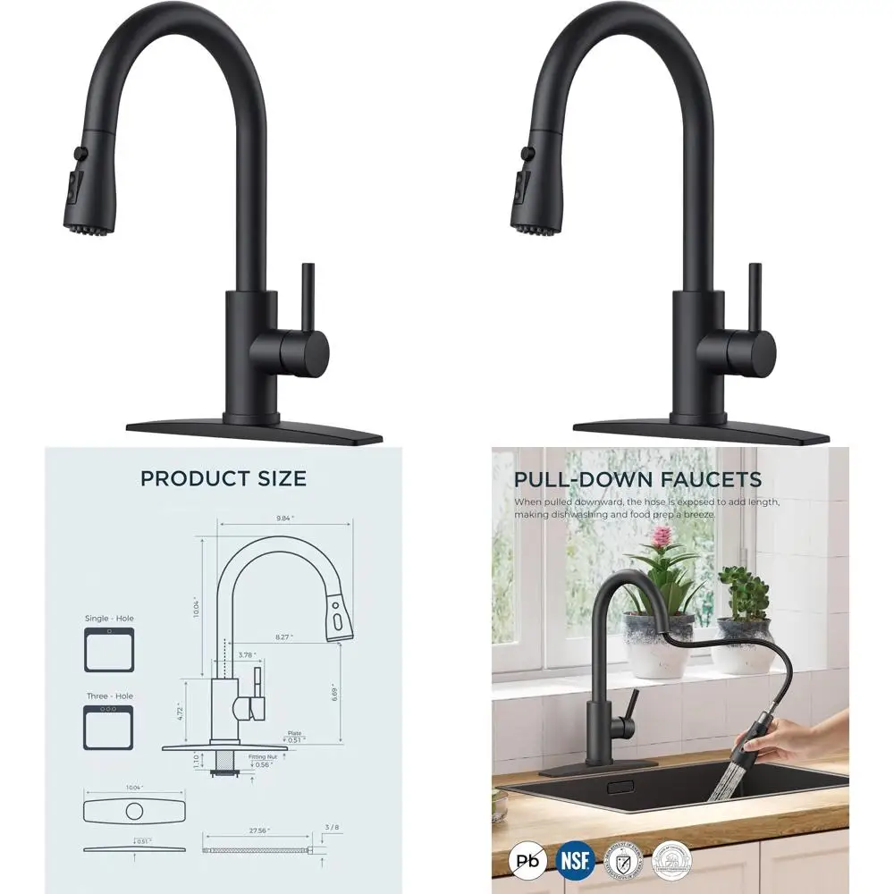 Выдвижной кухонный смеситель из нержавеющей стали с распылителем, традиционная высокая дуга, 3-режимная одинарная ручка для раковин и автофургонов в фермерском доме
Выдвижной кухонный смеситель из нержавеющей стали с распылителем, традиционная высокая дуга, 3-режимная одинарная ручка для раковин и автофургонов в фермерском доме