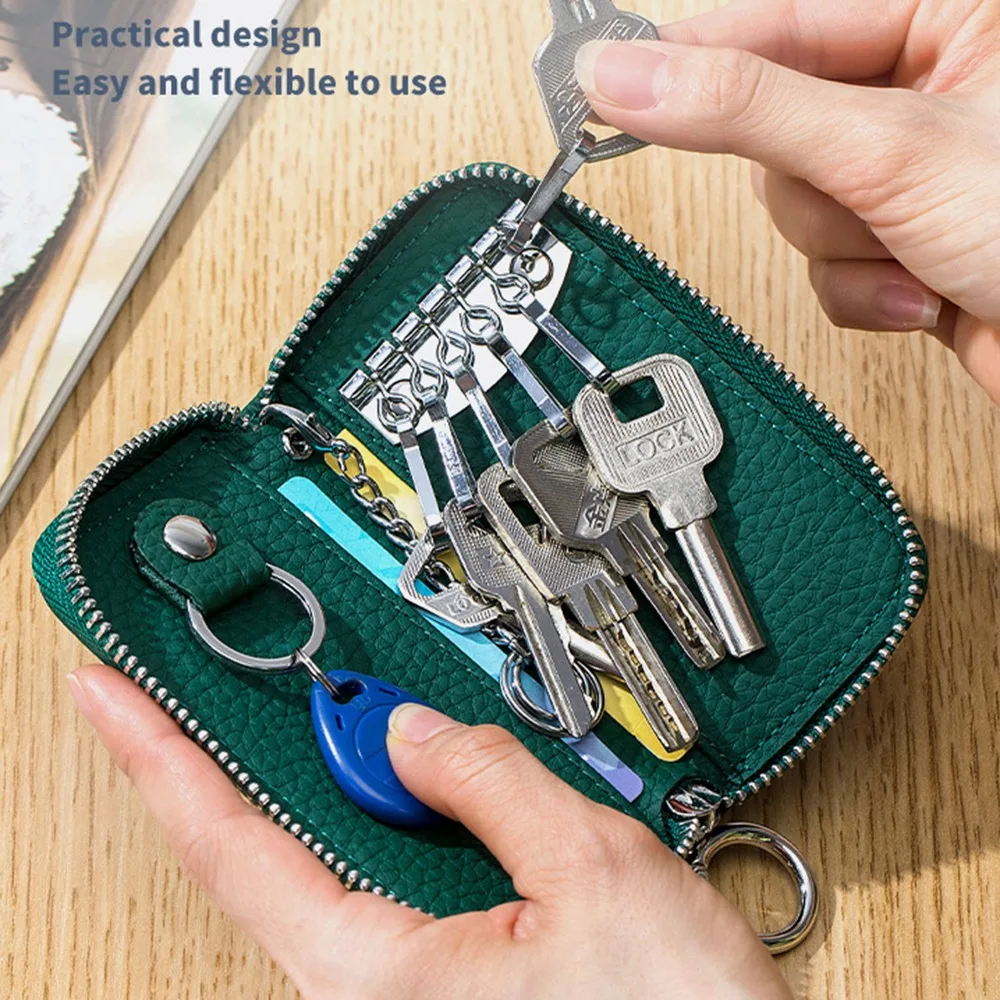 Multifunctional Keychain Pouch Zipper Closure Durable Housekeepers Key Holder Waterproof Soft Leather Portable Key Bag Women
Multifunctional Keychain Pouch Zipper Closure Durable Housekeepers Key Holder Waterproof Soft Leather Portable Key Bag Women
