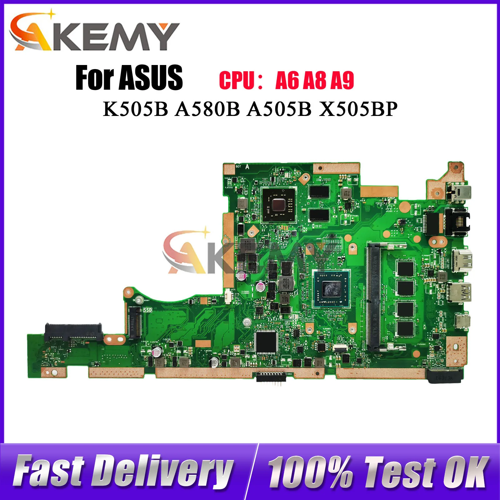 X505BP Laptop Motherboard For ASUS VivoBook X505BP X505B A580B V505B K505B A505B Mainboard With A6 A8 A9 CPU 100% tests OK stk
X505BP Laptop Motherboard For ASUS VivoBook X505BP X505B A580B V505B K505B A505B Mainboard With A6 A8 A9 CPU 100% tests OK stk