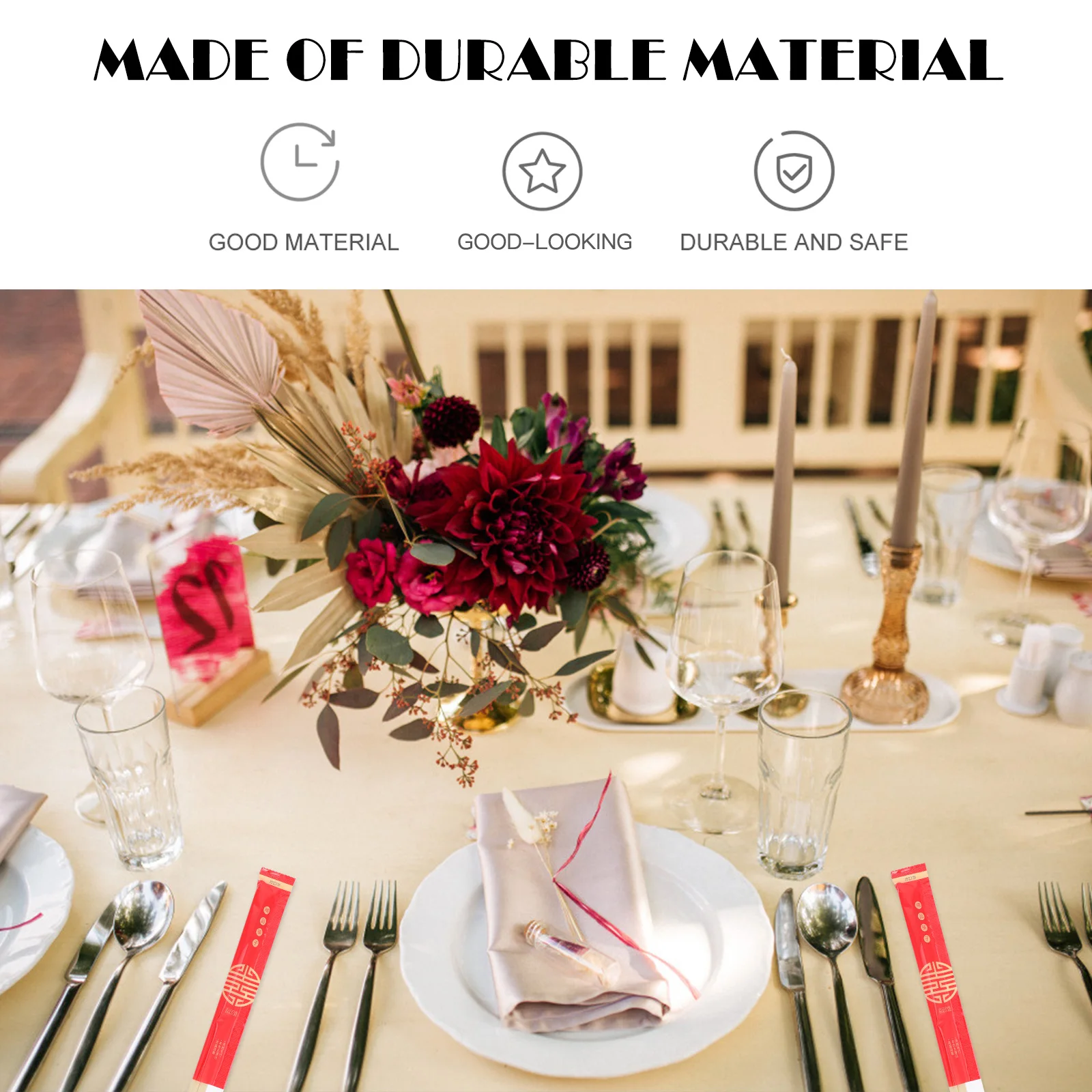 40 Pcs Disposable Bamboo Chopsticks Wedding Party Tableware Separated Sleeved One Time Use Safe Hygienic Practical
40 Pcs Disposable Bamboo Chopsticks Wedding Party Tableware Separated Sleeved One Time Use Safe Hygienic Practical