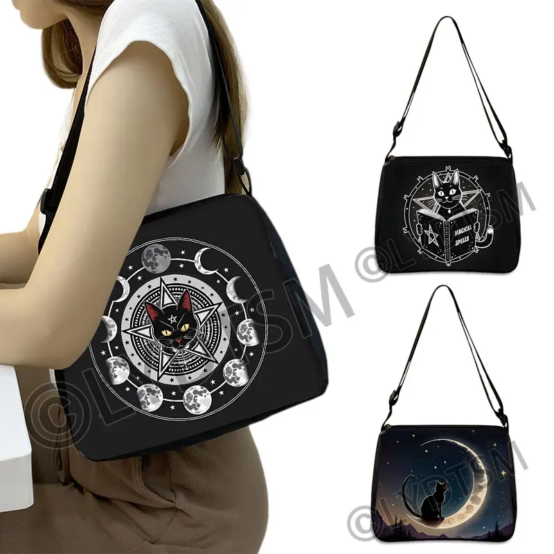 Magic Black Cat Moon Phase Shoulder Bag Women Handbag Causal Tote Large Capacity Storage Bags for Travel Ladies Messenger Bag
Magic Black Cat Moon Phase Shoulder Bag Women Handbag Causal Tote Large Capacity Storage Bags for Travel Ladies Messenger Bag