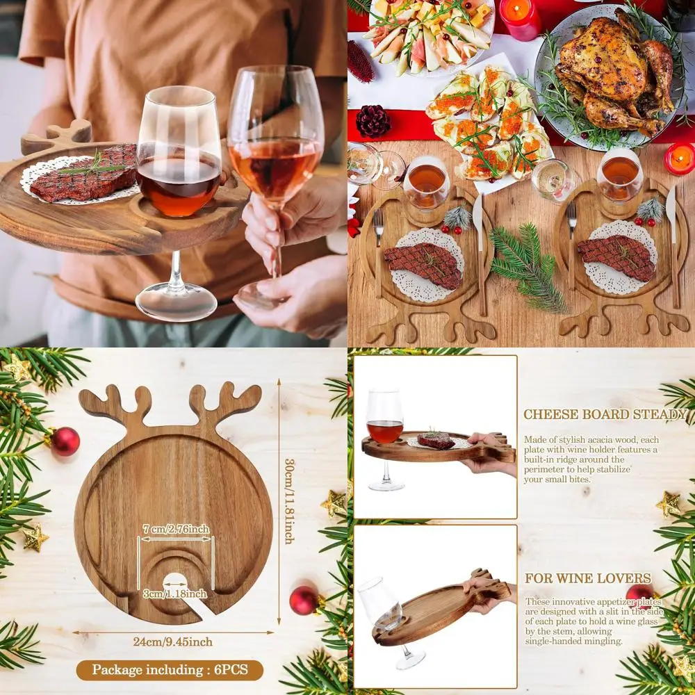 12-дюймовые рождественские доски для приготовления мясных изделий с тарелками из дерева акации, декором из оленячьих рогов и держателем для вина — идеальный кухонный подарок
12-дюймовые рождественские доски для приготовления мясных изделий с тарелками из дерева акации, декором из оленячьих рогов и держателем для вина — идеальный кухонный подарок