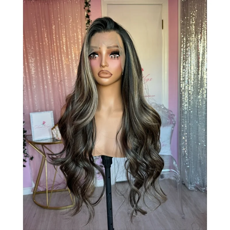 Synthetic Lace Front Black Wig With Blonde Highlights Ready to Wear Glueless Wig For Women Daily Use Long Natural Wavy Wig
Synthetic Lace Front Black Wig With Blonde Highlights Ready to Wear Glueless Wig For Women Daily Use Long Natural Wavy Wig