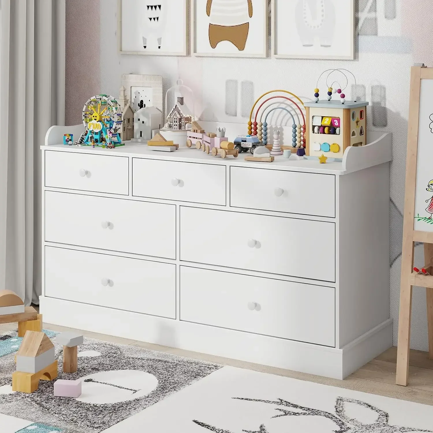 Kids Dresser Cabinet with 7 Drawers, Changing Table for Nursery, White Chest of Drawers, Baby Dresser, Kids Bedroom Furniture, N
Kids Dresser Cabinet with 7 Drawers, Changing Table for Nursery, White Chest of Drawers, Baby Dresser, Kids Bedroom Furniture, N