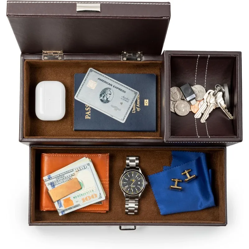 Valet Tray and Nightstand Organizer - Hand Crafted EDC Tray with Phone Area, Cable Cutaway, Drawer – Durable, Scratch
Valet Tray and Nightstand Organizer - Hand Crafted EDC Tray with Phone Area, Cable Cutaway, Drawer – Durable, Scratch