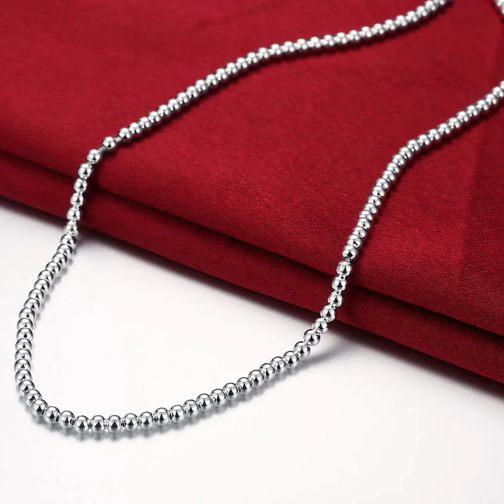 925 sterling Silver fine Hollow 4MM Buddha Beads Necklace for Women Fashion Party Wedding Accessories Jewelry Christmas Gifts
925 sterling Silver fine Hollow 4MM Buddha Beads Necklace for Women Fashion Party Wedding Accessories Jewelry Christmas Gifts