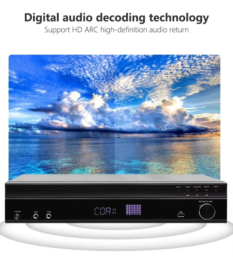 5.1 Channel Home Theater System Digital Power Amplifier with Receiver and Audio Amplifier, Aluminum, Metal
5.1 Channel Home Theater System Digital Power Amplifier with Receiver and Audio Amplifier, Aluminum, Metal