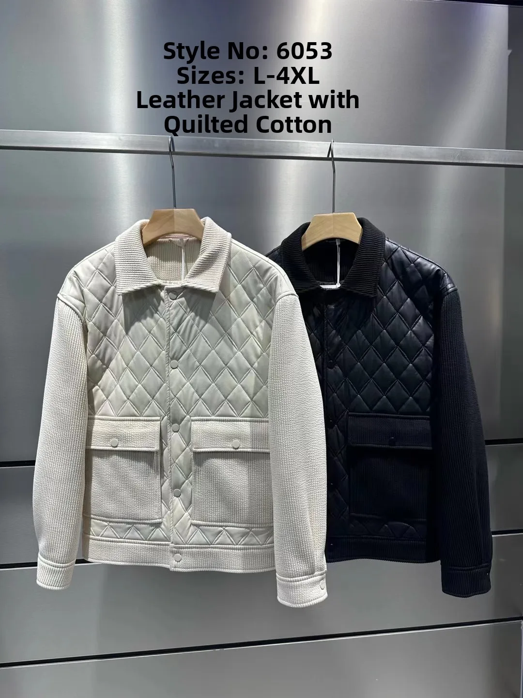 Men's Faion Fce Lined Leather Jaet Collar up Diamond ape Casual Workwear Coat Autumn Winter New Sle in Sto
Men's Faion Fce Lined Leather Jaet Collar up Diamond ape Casual Workwear Coat Autumn Winter New Sle in Sto