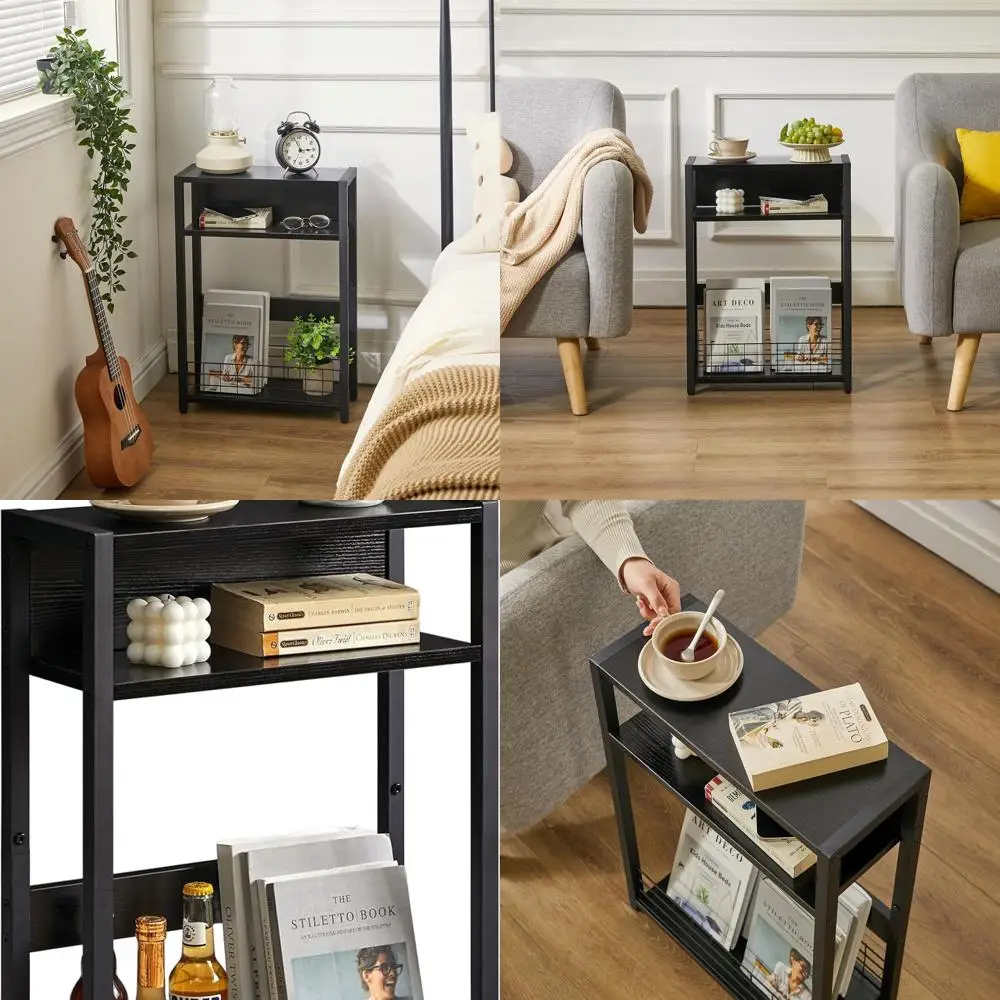 Modern 3-Tier Storage Side Table, Compact Nightstand with Rack, Ideal for Living Room and Bedroom, Black UTMZ001B
Modern 3-Tier Storage Side Table, Compact Nightstand with Rack, Ideal for Living Room and Bedroom, Black UTMZ001B
