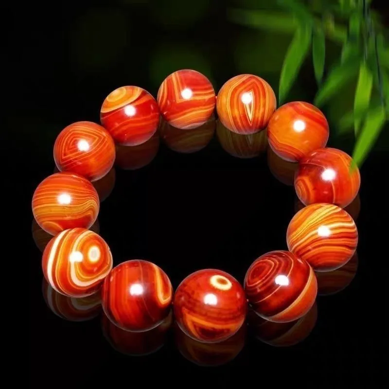 Natural Warring States Red Men's Bracelet, Agate Round Bead Bracelet (Random Color and Pattern)
Natural Warring States Red Men's Bracelet, Agate Round Bead Bracelet (Random Color and Pattern)