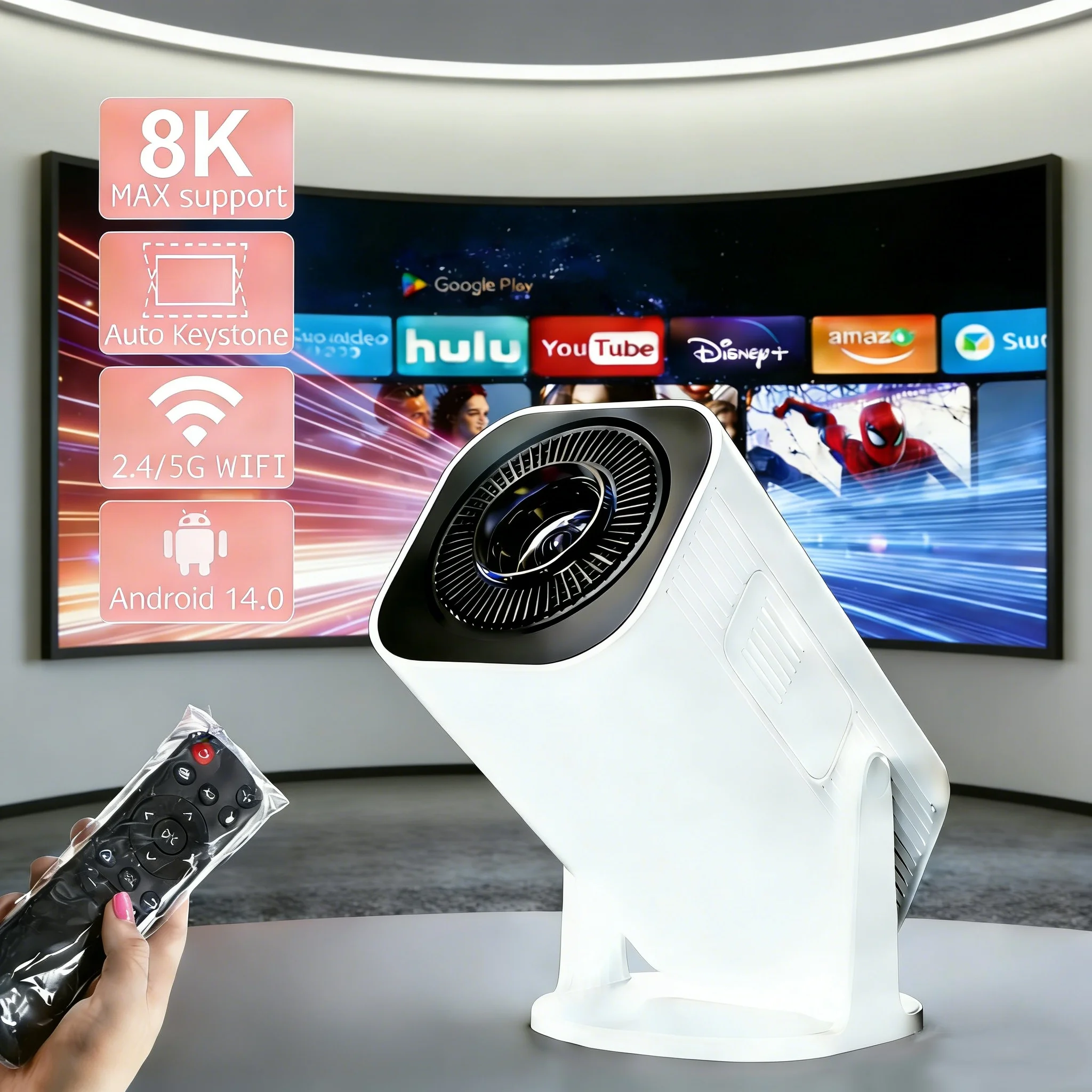 Мини-проектор Salange P330 4K Android 14.0, 380 ANSI, Native 1080P, Wi-Fi 6, BT5.3, 8K Cinema, портативный видеопроектор, синхронизация с Android/iPhone
Мини-проектор Salange P330 4K Android 14.0, 380 ANSI, Native 1080P, Wi-Fi 6, BT5.3, 8K Cinema, портативный видеопроектор, синхронизация с Android/iPhone