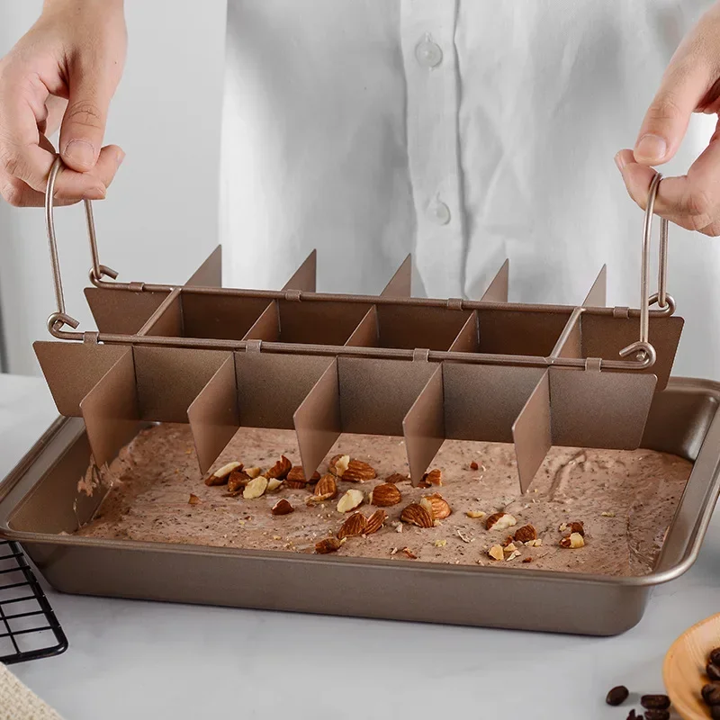 Brownie Cake Pan With Dividers Stainless Steel Loaf Pan Non-Stick Square Muffin Pan Blondie Bakeware
Brownie Cake Pan With Dividers Stainless Steel Loaf Pan Non-Stick Square Muffin Pan Blondie Bakeware