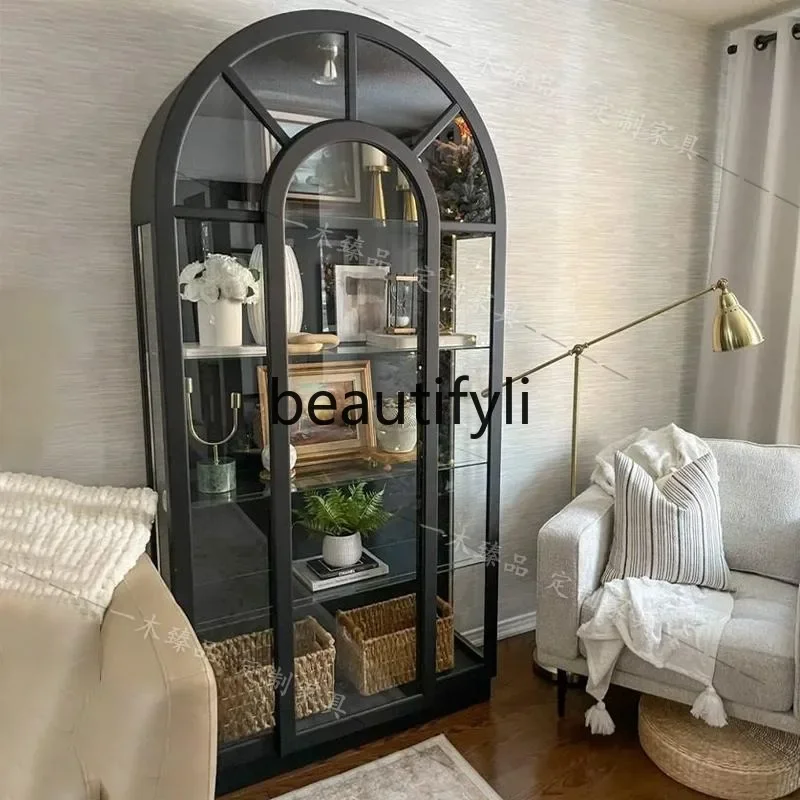 07 French Retro Solid Wood Wine Cabinet High-End Glass Bookcase Storage Arched Sideboard
07 French Retro Solid Wood Wine Cabinet High-End Glass Bookcase Storage Arched Sideboard
