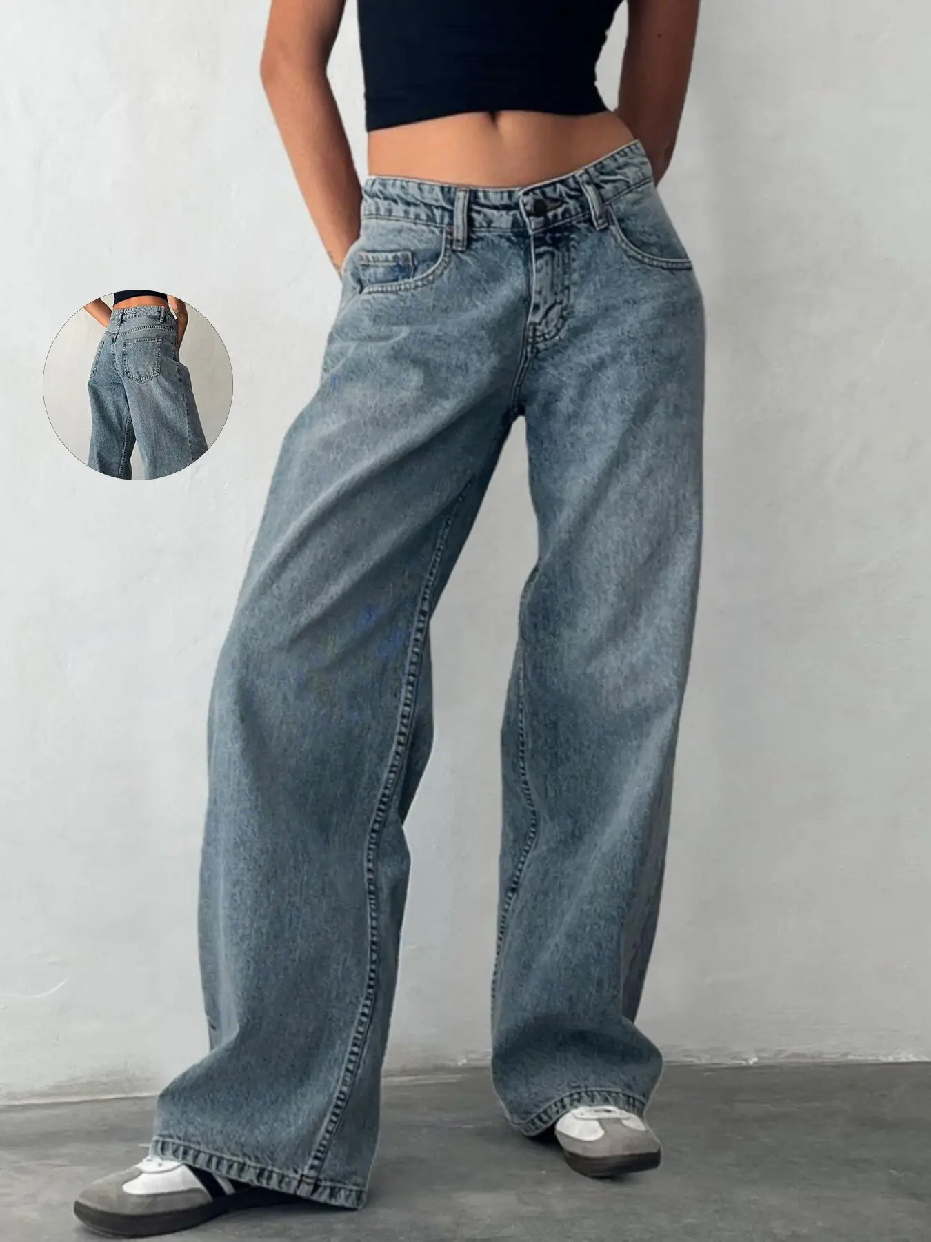 Standard Size Women Black Washed Denim Jeans Wide Leg Loose Casual Pants Stretch Comfort Trendy Women's jeans pants Y2k jeans
Standard Size Women Black Washed Denim Jeans Wide Leg Loose Casual Pants Stretch Comfort Trendy Women's jeans pants Y2k jeans