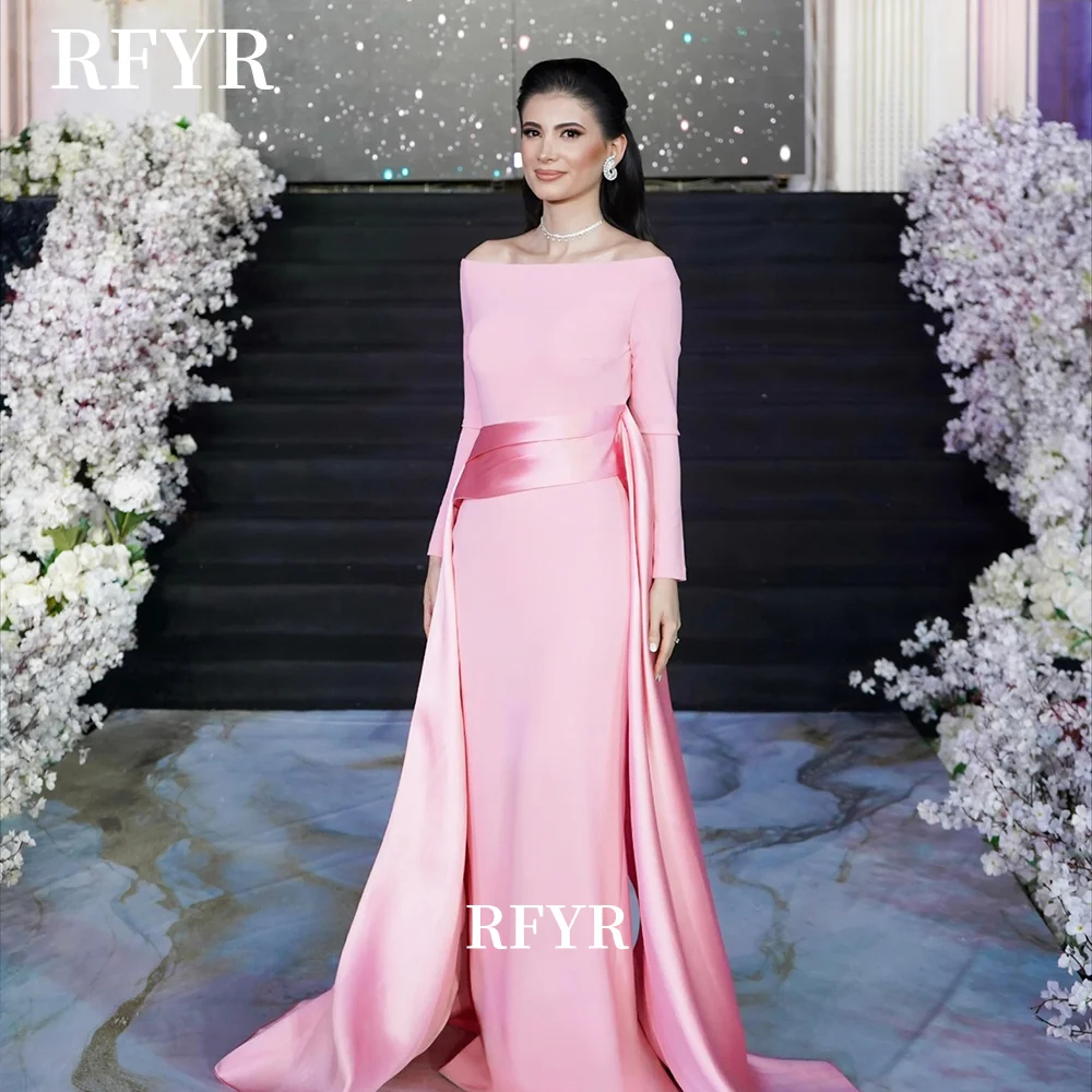 RFYR A Line Prom Dress Crepe Long Sleeve Party Dress with Train Celebrity Dress فساتين مناسبة رسمية Customized
RFYR A Line Prom Dress Crepe Long Sleeve Party Dress with Train Celebrity Dress فساتين مناسبة رسمية Customized