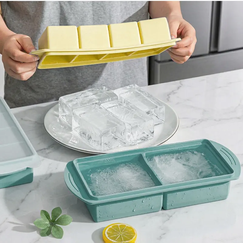 2/4 Cup Large Ice Cube Tray Silicone Freezer Tray With Lid Easy-Release Soup Ice Cubes Freezer Molds Food Storage Container
2/4 Cup Large Ice Cube Tray Silicone Freezer Tray With Lid Easy-Release Soup Ice Cubes Freezer Molds Food Storage Container