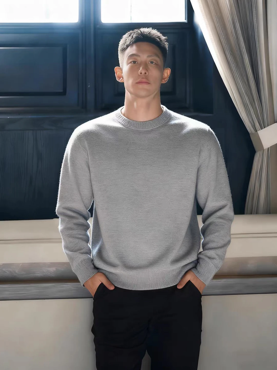 Cleanfit Light ey round Ne Knitted Sweater Men's Winter Fce Lined Inner Wear Casual Outerwear Suitable for Commuting
Cleanfit Light ey round Ne Knitted Sweater Men's Winter Fce Lined Inner Wear Casual Outerwear Suitable for Commuting