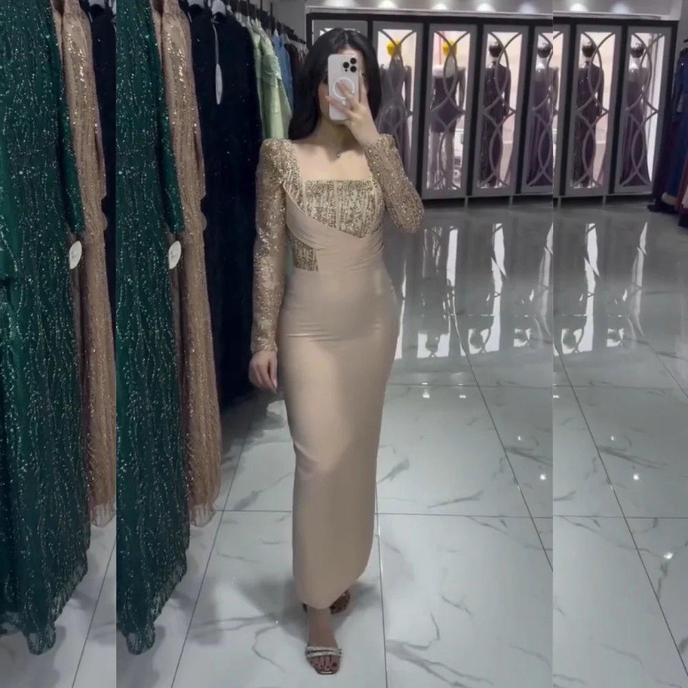 Customized Sizes Available Jersey Sequined Straight Square Neck Midi Dresses Bespoke Occasion Exquisite Simple
Customized Sizes Available Jersey Sequined Straight Square Neck Midi Dresses Bespoke Occasion Exquisite Simple