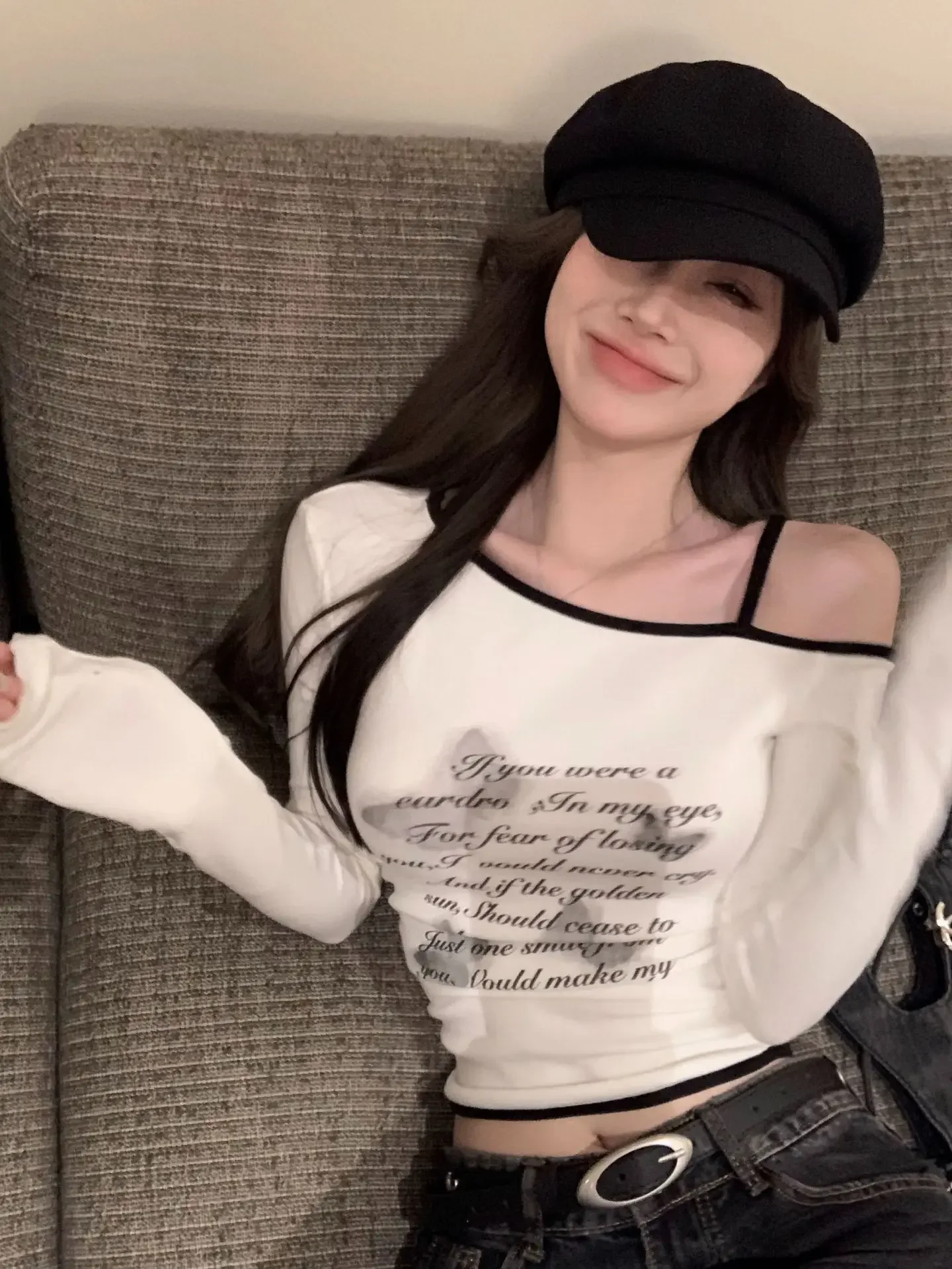 Y2k Aesthetic Harajuku Butterfly Letter Print Crop Top Off Shoulder Bottoming Grunge T-shirt Women Vintage Bottoming Tees Korean
Y2k Aesthetic Harajuku Butterfly Letter Print Crop Top Off Shoulder Bottoming Grunge T-shirt Women Vintage Bottoming Tees Korean