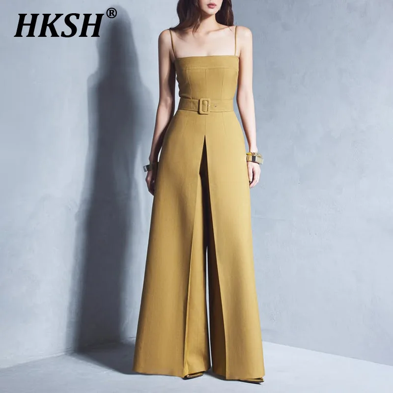 HKSH Summer New Women Tide Chic Fashion Elegant Casual Strap Jumpsuit Solid Color Sashes Slim Fit Straight Wide Leg Pants HK5480
HKSH Summer New Women Tide Chic Fashion Elegant Casual Strap Jumpsuit Solid Color Sashes Slim Fit Straight Wide Leg Pants HK5480