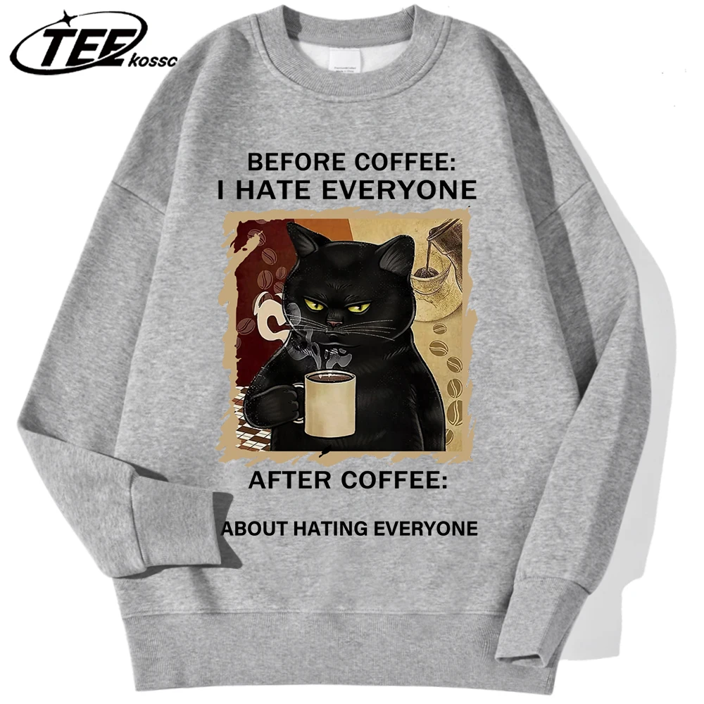 Кофейные кошки Love To Drink Coffee Толстовка Мужской флисовый свободный пуловер Осенний модный спортивный костюм с круглым вырезом Унисекс Цветная одежда
Кофейные кошки Love To Drink Coffee Толстовка Мужской флисовый свободный пуловер Осенний модный спортивный костюм с круглым вырезом Унисекс Цветная одежда