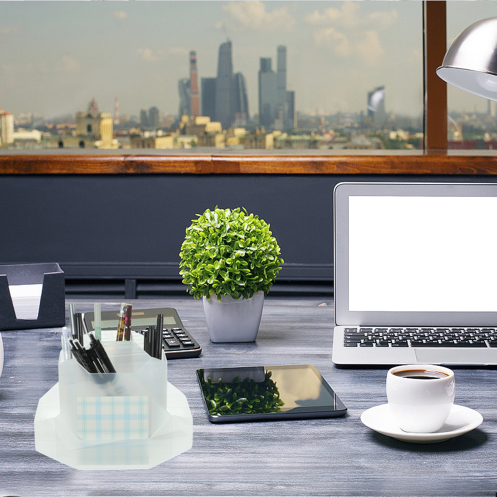 360° Rotating Large Capacity Pencil Holder White Plastic Desk ganizer for Office Stationery Makeup Brush Pen Storage
360° Rotating Large Capacity Pencil Holder White Plastic Desk ganizer for Office Stationery Makeup Brush Pen Storage