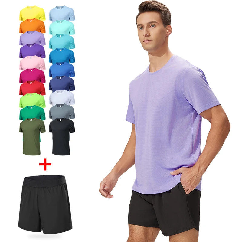 (T-shirt+Shorts)Men Quick Dry Sport Suit Summer Running Gym Basketball Training Set with Towel Loop Lightweight&Breathable
(T-shirt+Shorts)Men Quick Dry Sport Suit Summer Running Gym Basketball Training Set with Towel Loop Lightweight&Breathable
