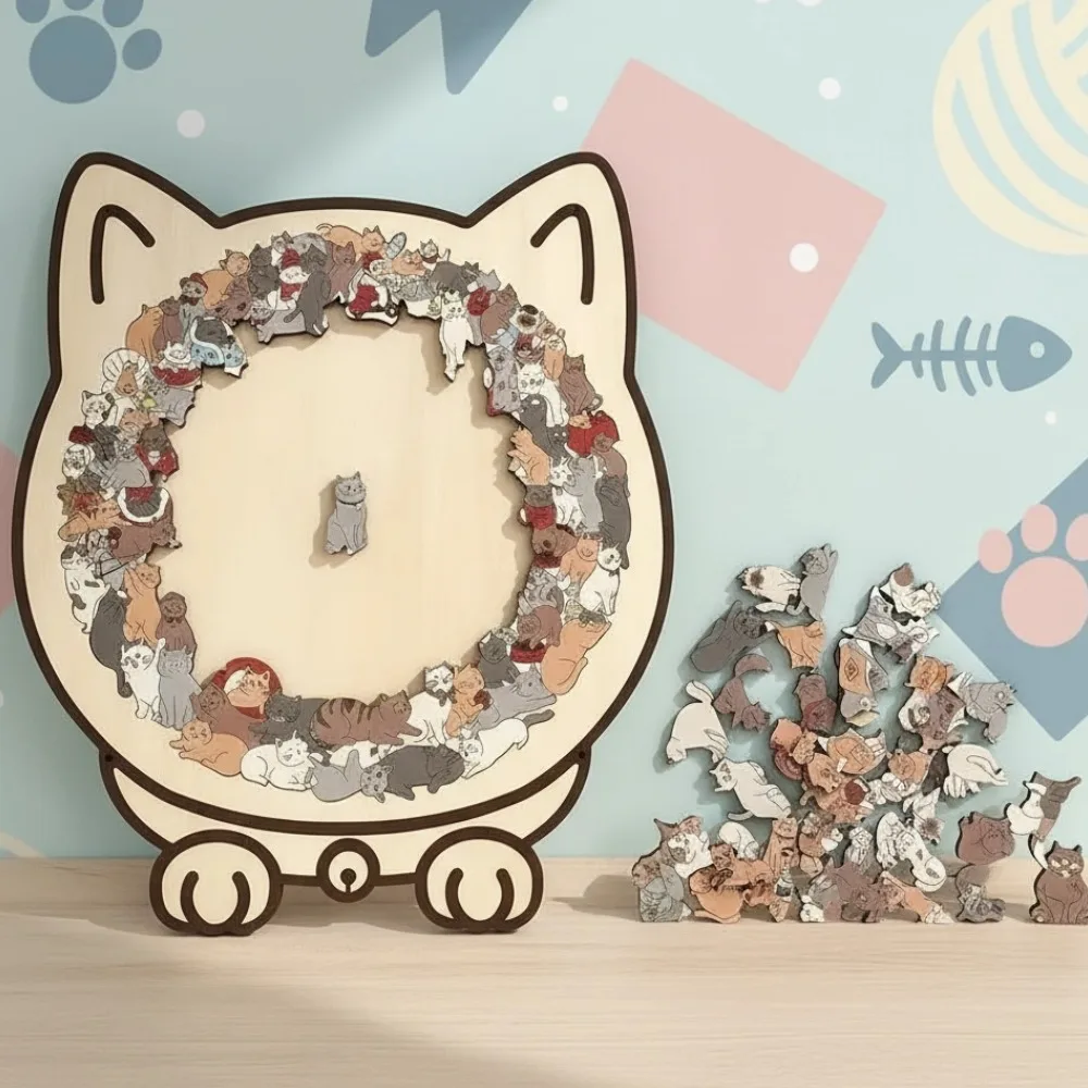 108pcs Bow tie Cat-shaped Wooden Puzzle Educational Irregular Jigsaw Toys Gifts For Cat Lovers Home Decor Cat Puzzle Ornaments
108pcs Bow tie Cat-shaped Wooden Puzzle Educational Irregular Jigsaw Toys Gifts For Cat Lovers Home Decor Cat Puzzle Ornaments