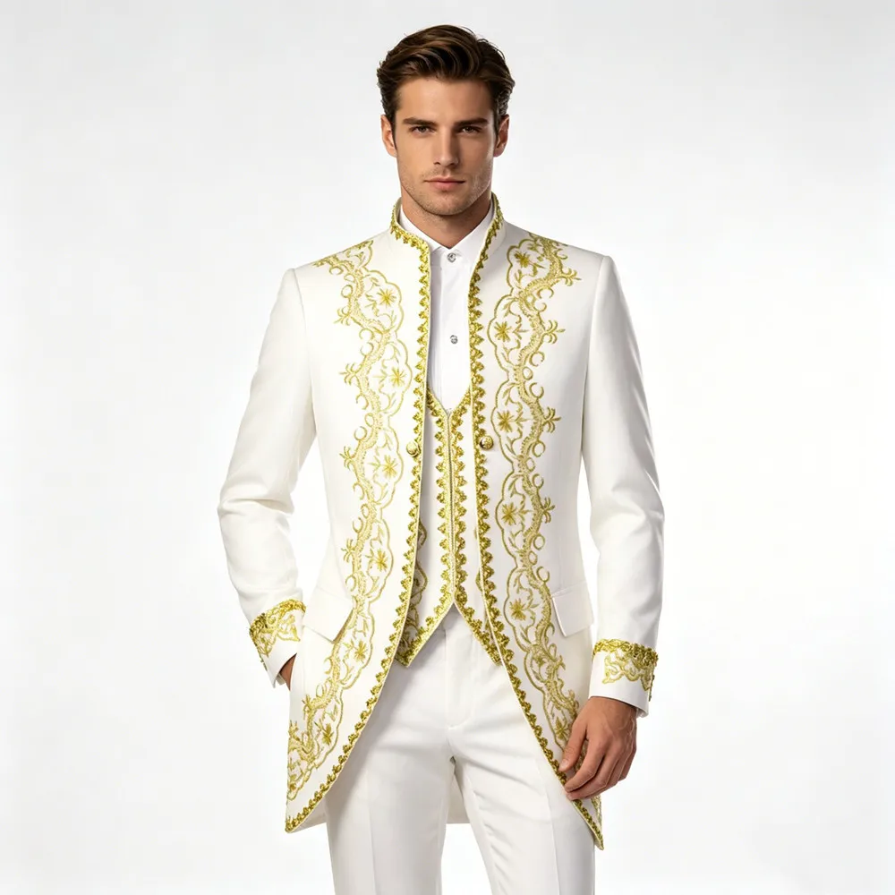 (Blazer+Vest+Pant) 3-Pieces Set Men's Vintage Palace Suit Black White Medieval Drama Prince Stage Cosplay Performance Costume
(Blazer+Vest+Pant) 3-Pieces Set Men's Vintage Palace Suit Black White Medieval Drama Prince Stage Cosplay Performance Costume