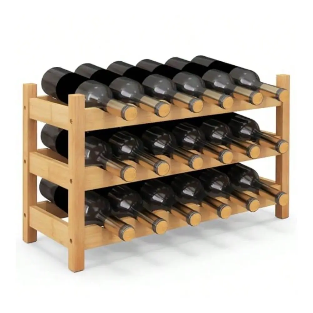 Bamboo Wine Rack, 18Bottle Tabletop Wine Holder With Wave Slot, Freestanding Countertop Wine Bottle Organizer For Kitchen, Pant
Bamboo Wine Rack, 18Bottle Tabletop Wine Holder With Wave Slot, Freestanding Countertop Wine Bottle Organizer For Kitchen, Pant