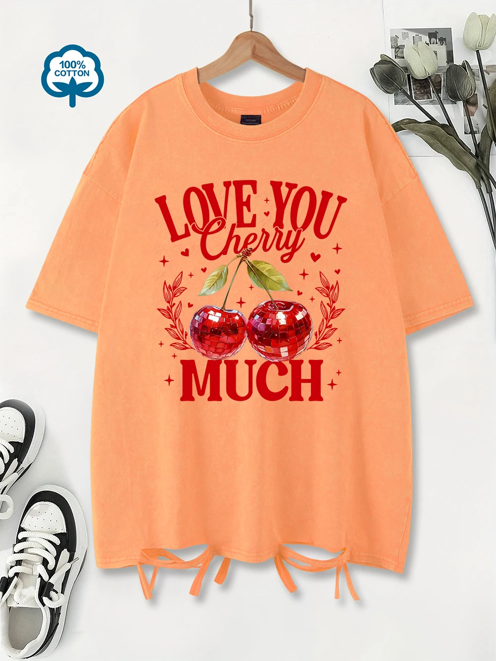 Негабаритные стираные футболки, женские хлопковые футболки с принтом Love You Cherry Much, летняя удобная уличная одежда с круглым вырезом, одежда Y2K
Негабаритные стираные футболки, женские хлопковые футболки с принтом Love You Cherry Much, летняя удобная уличная одежда с круглым вырезом, одежда Y2K
