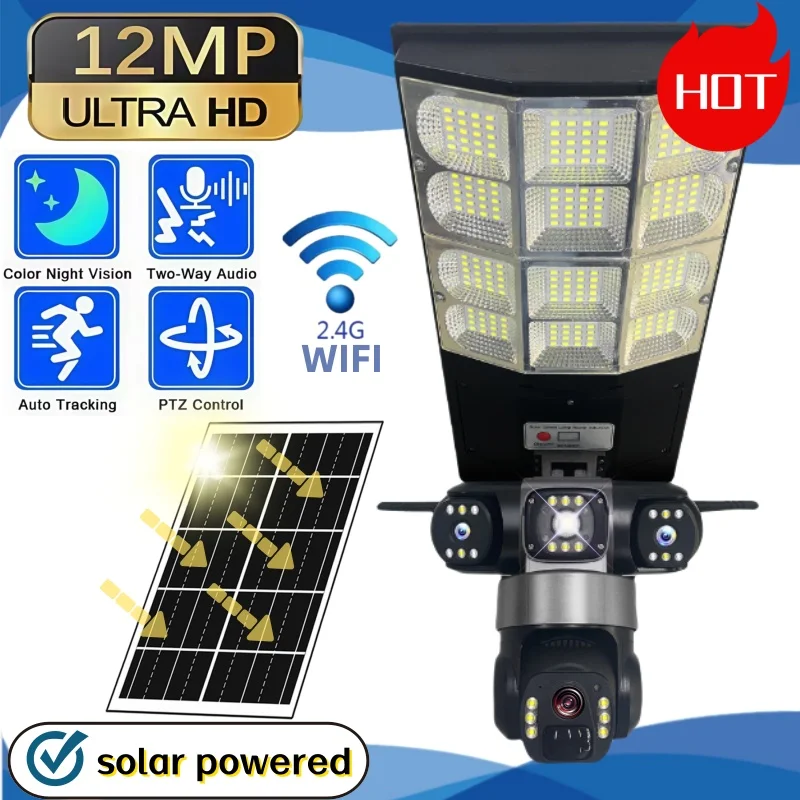 V380 Pro Triple Lens WIFI Solar Camera Smart street light Outdoor PIR Motion Detection Security Lamp Surveillance CCTV Camera
V380 Pro Triple Lens WIFI Solar Camera Smart street light Outdoor PIR Motion Detection Security Lamp Surveillance CCTV Camera