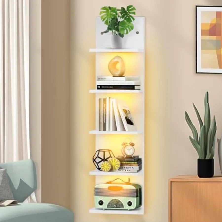 5 Tier Display Shelf Case with Light LED Wall Mount Vertical Lack Shelf with LED Wall Decor Floating Shelves for Bedroom Living
5 Tier Display Shelf Case with Light LED Wall Mount Vertical Lack Shelf with LED Wall Decor Floating Shelves for Bedroom Living