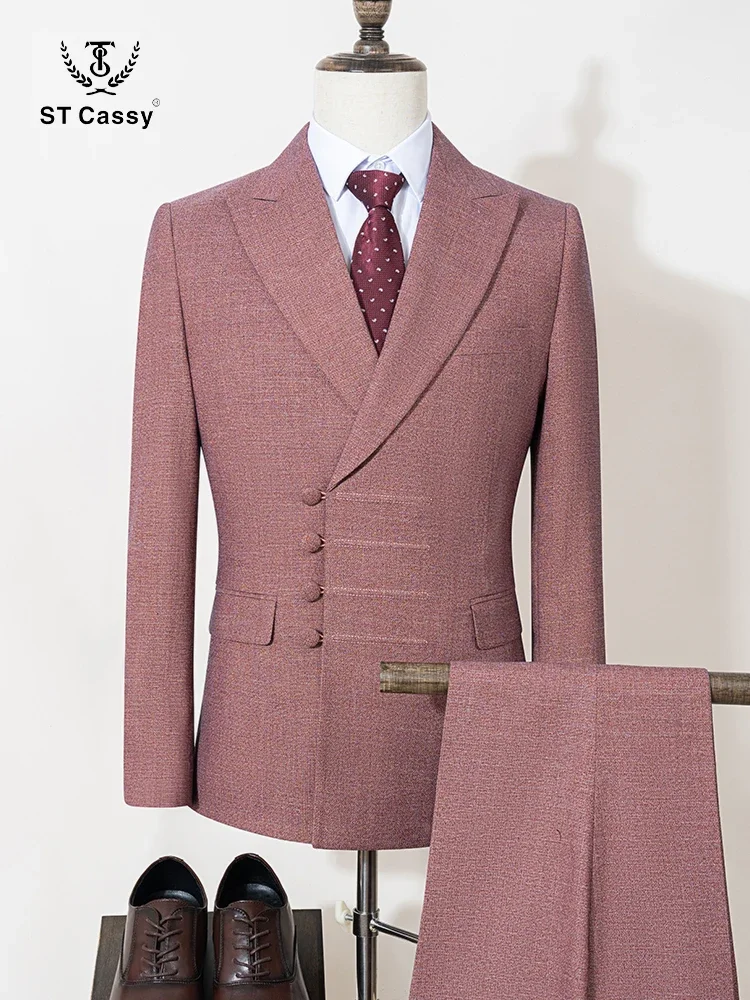 ST Cassy Elegant man suit for wedding peach Slim Fit Double Breasted Multiple buttons Casual Business man 2 piece outfit set
ST Cassy Elegant man suit for wedding peach Slim Fit Double Breasted Multiple buttons Casual Business man 2 piece outfit set